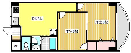 野村第2フラット(2DK/3階)の間取り写真