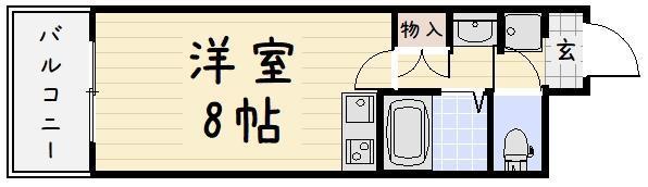 ウィルステージ霧ヶ丘(ワンルーム/4階)の間取り写真