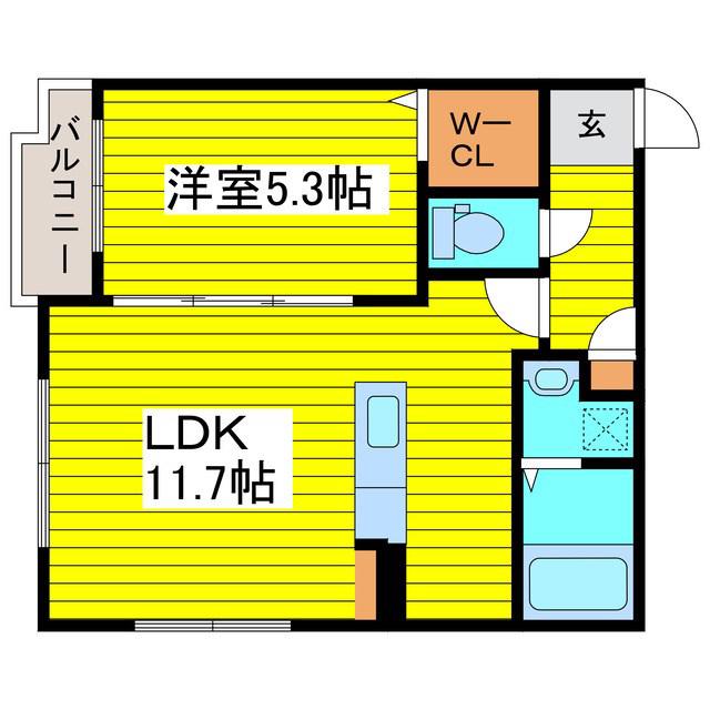 SHELL PIAA N15(1LDK/3階)の間取り写真