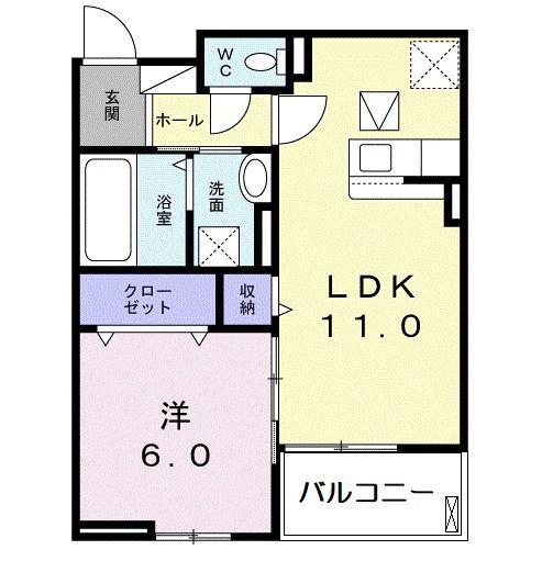 サニープレイスVIII(1LDK/2階)の間取り写真