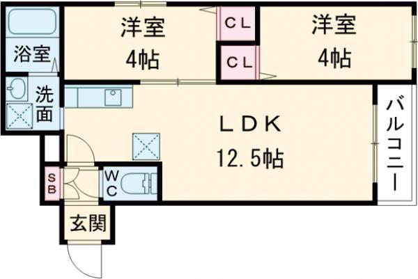 TIO VERDE(2LDK/1階)の間取り写真