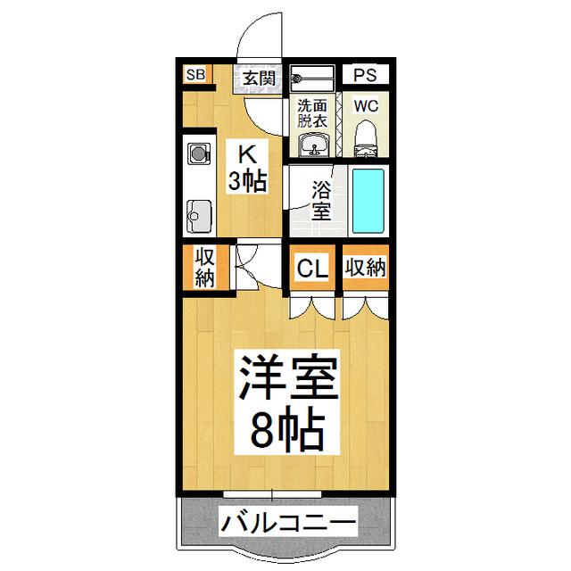 ジョイコーポ蟻ヶ崎(1K/1階)の間取り写真
