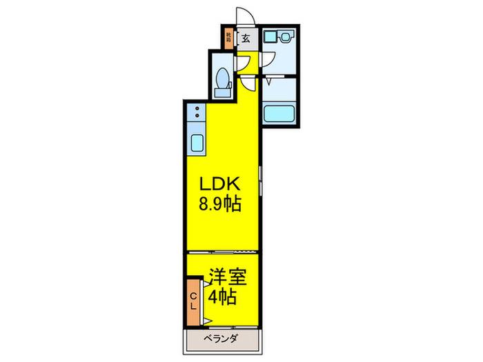 D PORTA EOS(1LDK/3階)の間取り写真