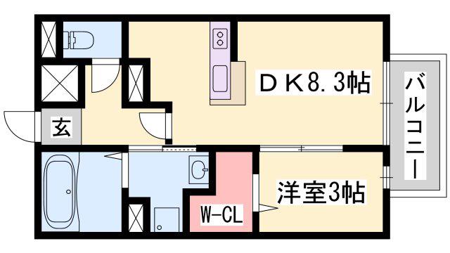 アーバンプラザI(1DK/1階)の間取り写真