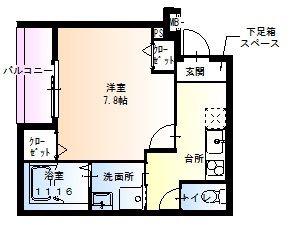フジパレス和歌山黒田I番館(1K/3階)の間取り写真