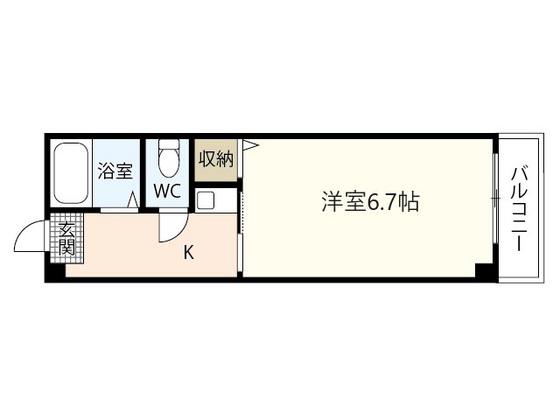 リード大町(1K/2階)の間取り写真