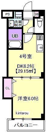 YMK稲毛(1DK/2階)の間取り写真
