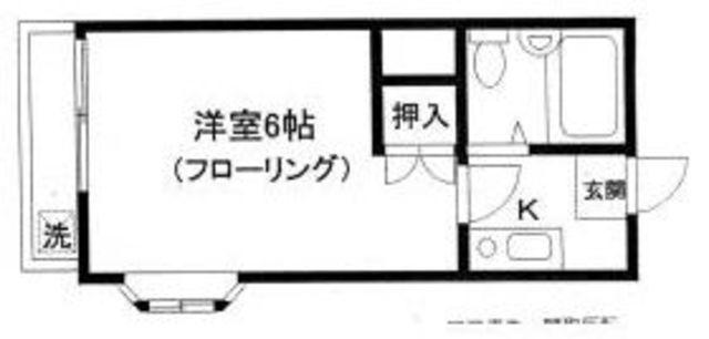 メゾンブランB(1K/1階)の間取り写真