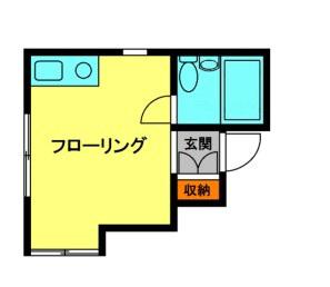 ウイステリア(ワンルーム/2階)の間取り写真
