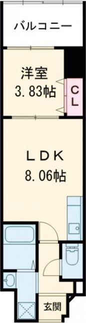 FREEDOM RESIDENCE堺寺地町(1LDK/3階)の間取り写真
