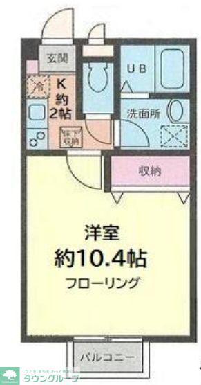 セードル(1K/1階)の間取り写真