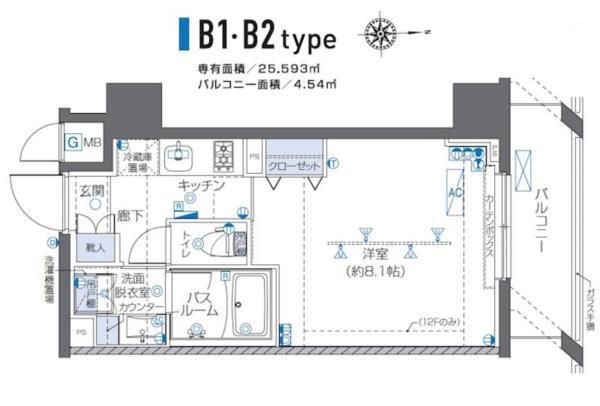 ZOOM秋葉原(1K/4階)の間取り写真