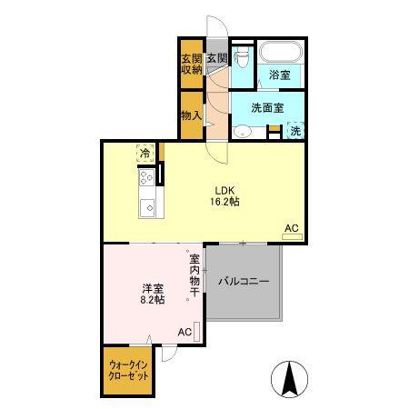 パルティール(1LDK/2階)の間取り写真
