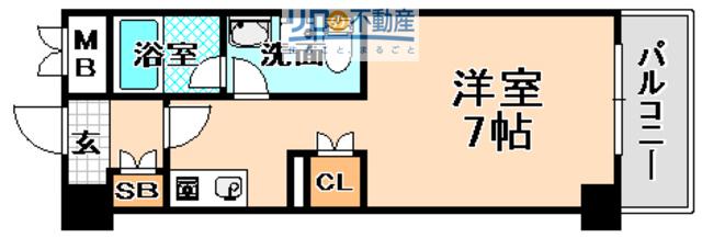 サカトI(1K/2階)の間取り写真