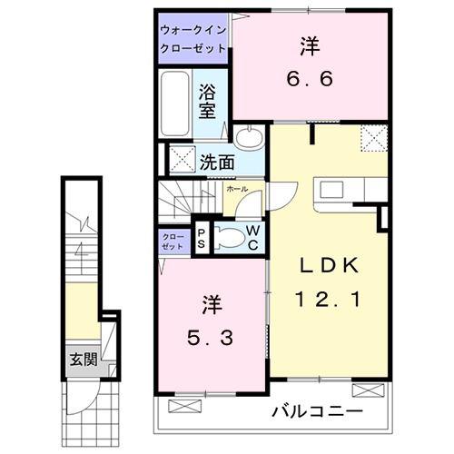 グレース パーク(2LDK/2階)の間取り写真