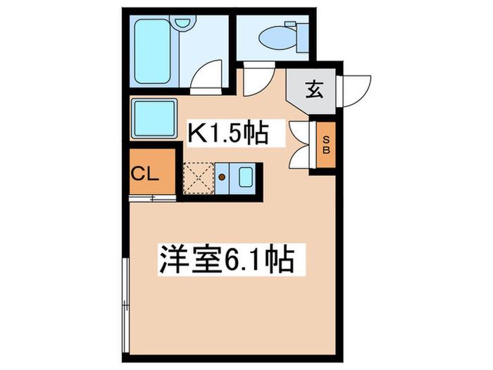 京王線 西調布駅 徒歩11分 3階建 築24年(1K/1階)の間取り写真