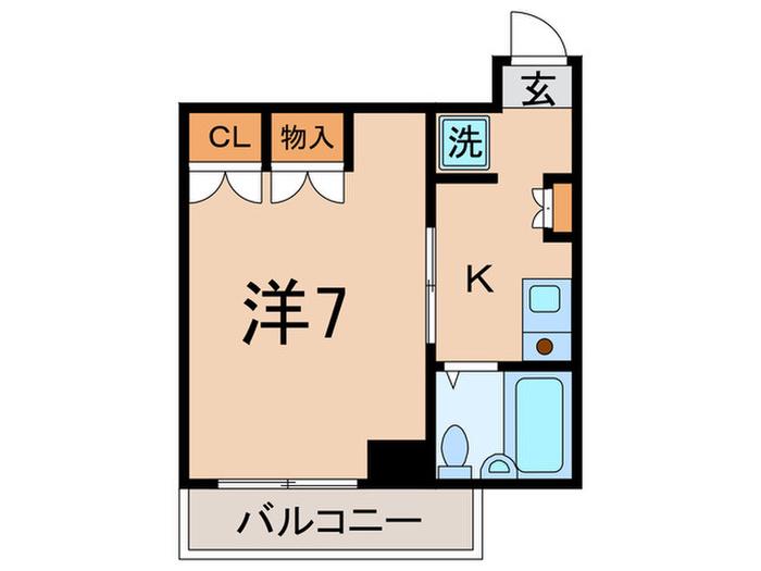 クレール浅野(1K/3階)の間取り写真