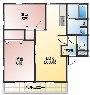 キアーロII(2LDK/1階)の間取り写真