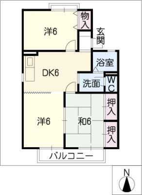 グランメールSAWADA(3DK/1階)の間取り写真
