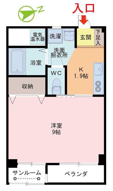 リヴァブル(1K/2階)の間取り写真