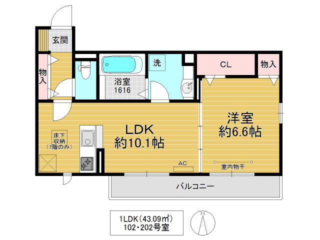 セジュールジュイエ(1LDK/1階)の間取り写真