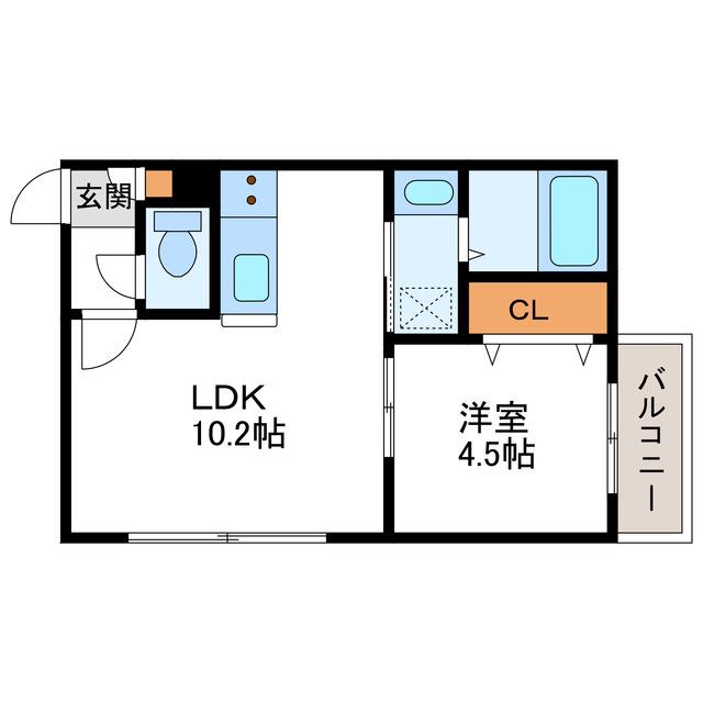 MONTEVERDI L・A モンテヴェルディエルエー(1LDK/3階)の間取り写真