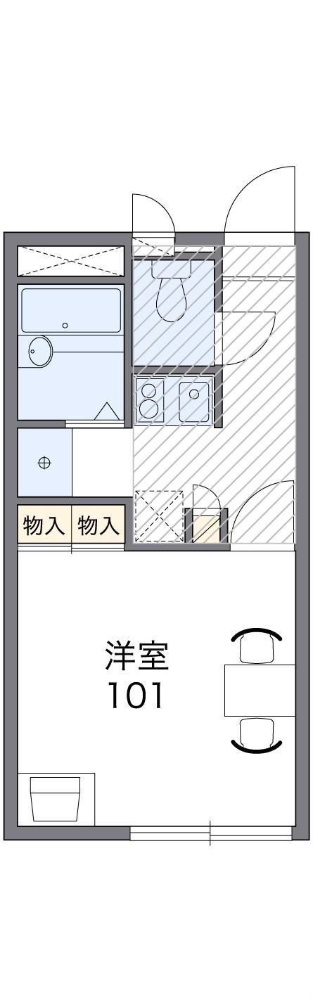 名鉄犬山線 中小田井駅 徒歩7分 2階建 築22年(1K/1階)の間取り写真