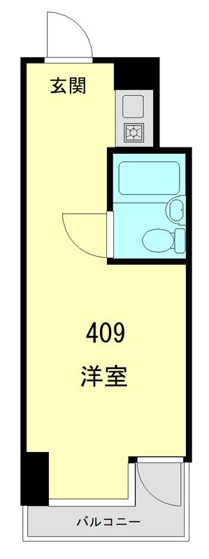 ラフィネ東銀座(ワンルーム/4階)の間取り写真