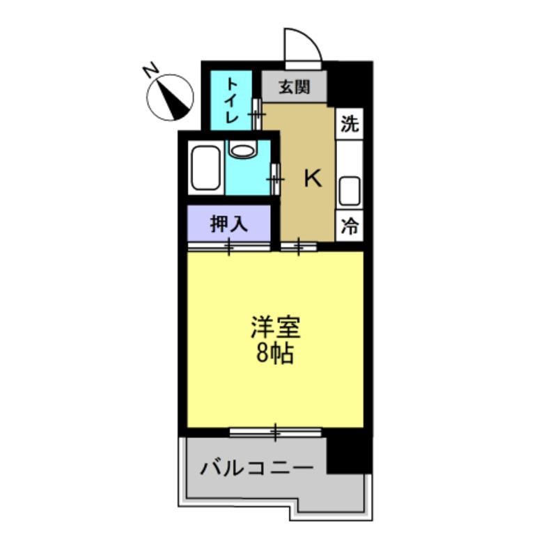 サンライフ有楽(1K/2階)の間取り写真