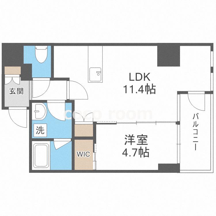 フォルトナート扇町(1LDK/2階)の間取り写真