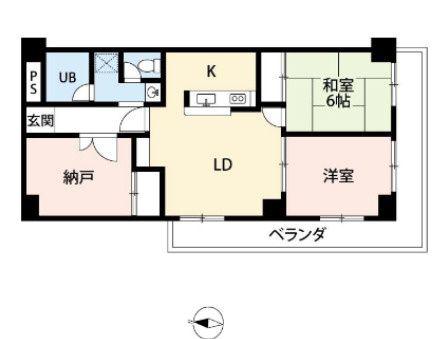 リス・ブラン・ド・舟渡(2SLDK/3階)の間取り写真