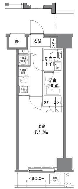 TLRレジデンス大鳥居(1K/2階)の間取り写真
