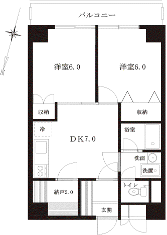ベラカーサ小茂根(2SDK/4階)の間取り写真