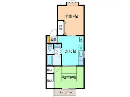 ネッシー(2DK/1階)の間取り写真