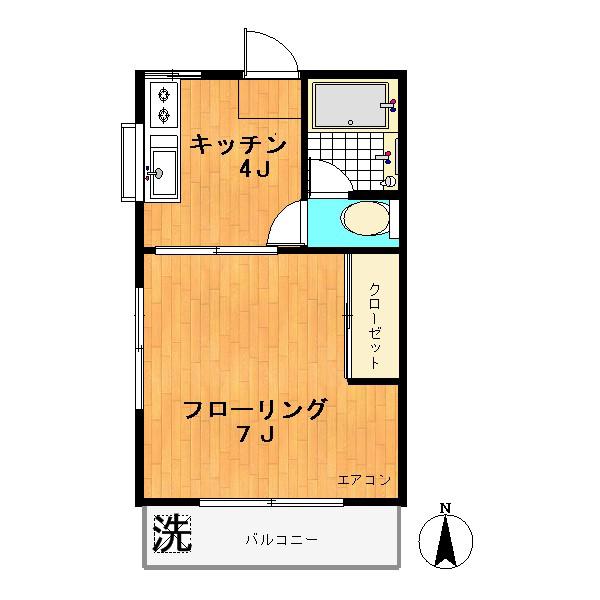 メゾンアンドウ(1K/1階)の間取り写真