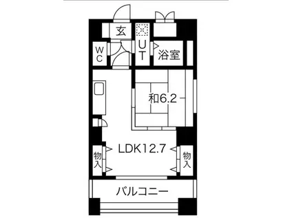 レジデンスカープ博多(1LDK/9階)の間取り写真