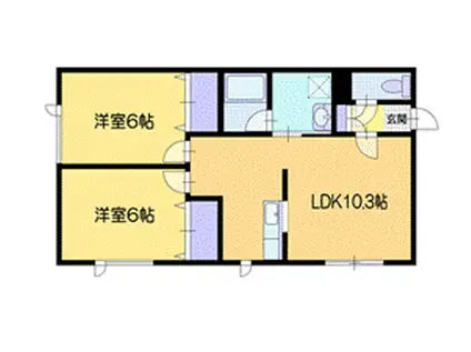 ル・カジェ440(2LDK/3階)の間取り写真