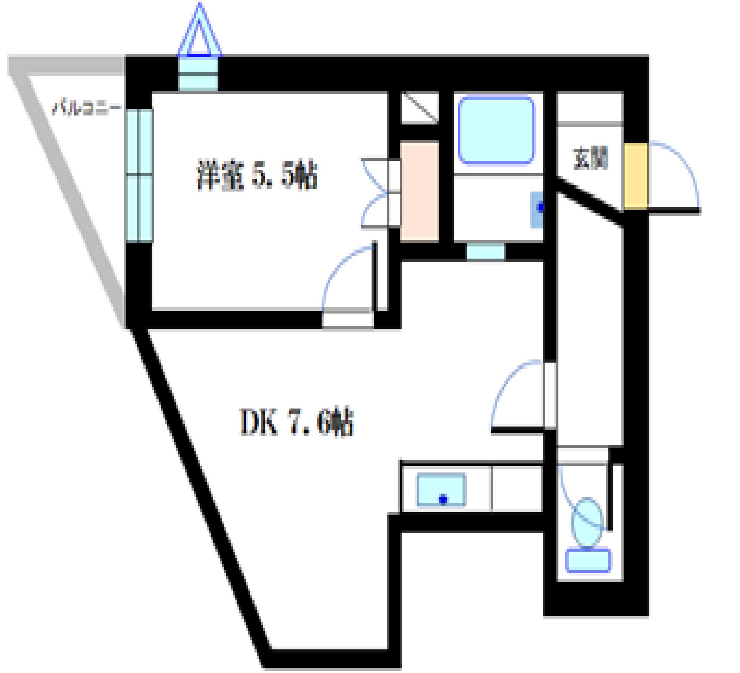 泰成ハイム(1DK/3階)の間取り写真
