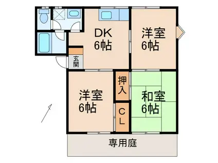 サンハイツセプテ(3DK/1階)の間取り写真