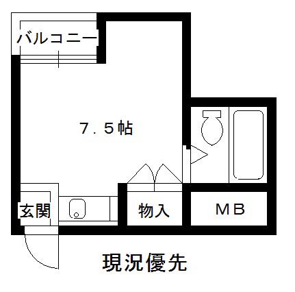 ヒラパレス(ワンルーム/3階)の間取り写真