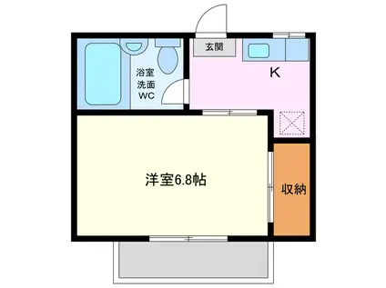 タウニーあけぼのB(1K/2階)の間取り写真