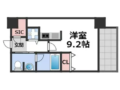 クロスレジデンス大阪新町(ワンルーム/2階)の間取り写真