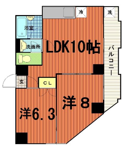 アメニティ21(2LDK/2階)の間取り写真