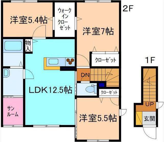 ヴィラ シャイネン(3LDK/2階)の間取り写真