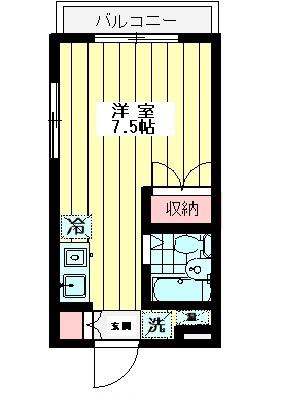 グリーンサイドビル(ワンルーム/3階)の間取り写真