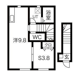 MONCIEL(ワンルーム/2階)の間取り写真