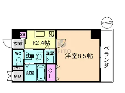 ミレ曽根坂(1K/6階)の間取り写真