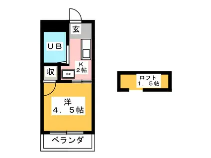 セトルフラット戸塚(1K/3階)の間取り写真