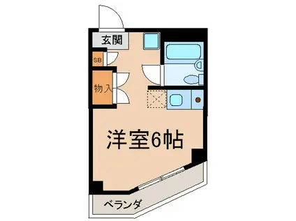 飯田ビル(ワンルーム/3階)の間取り写真