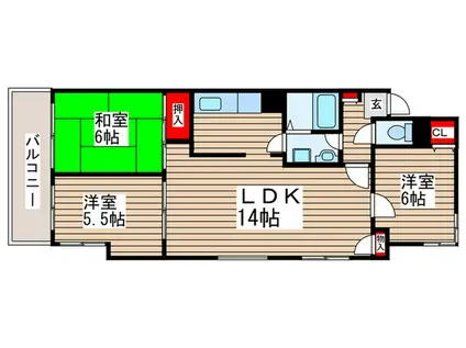 ピノカーポ幕張本郷(3LDK/2階)の間取り写真